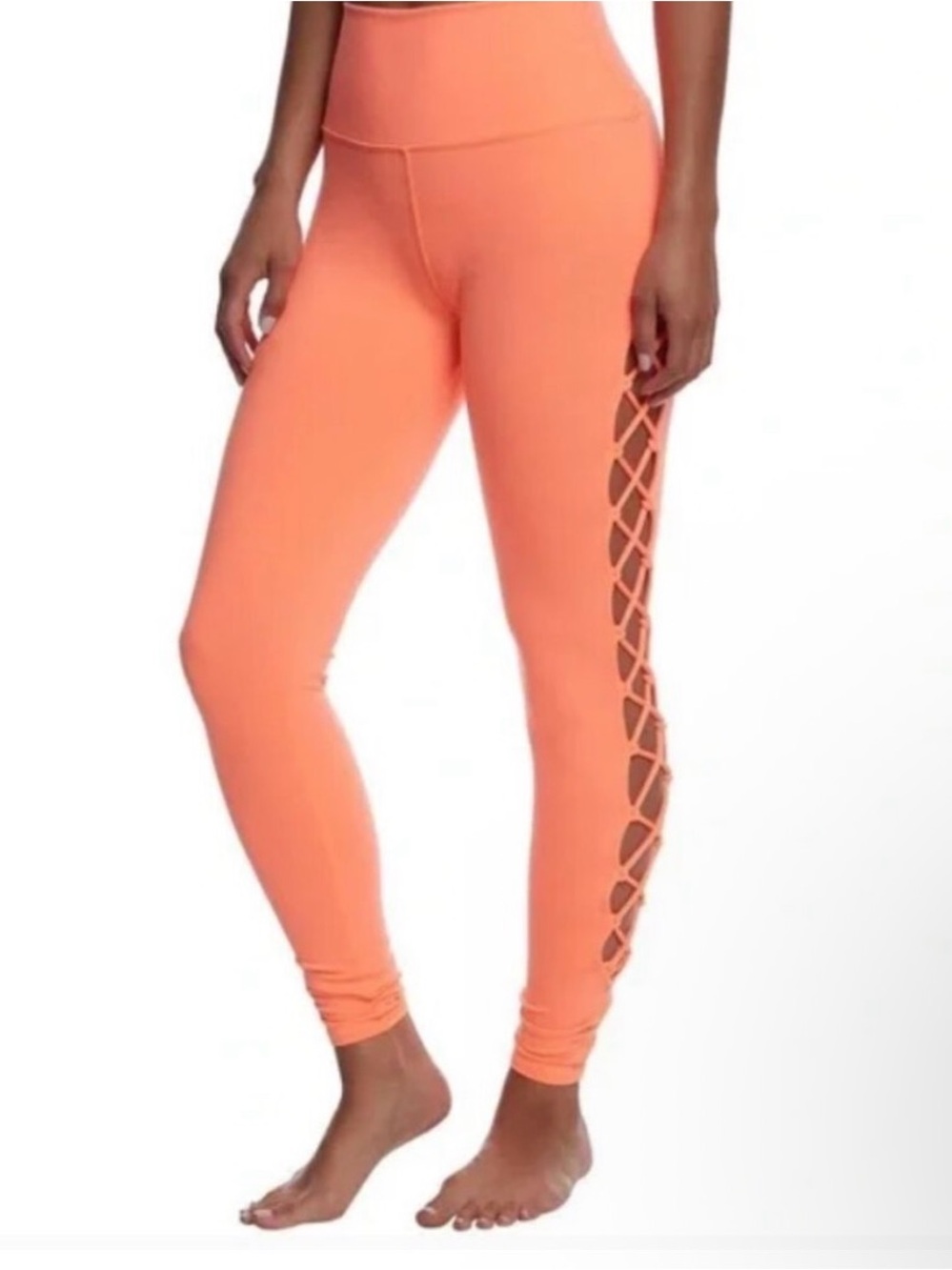 Women’s High-Waist Coral Crisscross Side Leggings